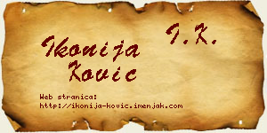 Ikonija Ković vizit kartica